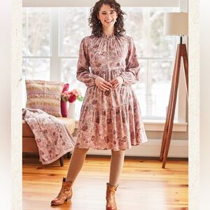 April Cornell - Floribunda Short Dress. Woman’s Size Small. Pink, Floral.